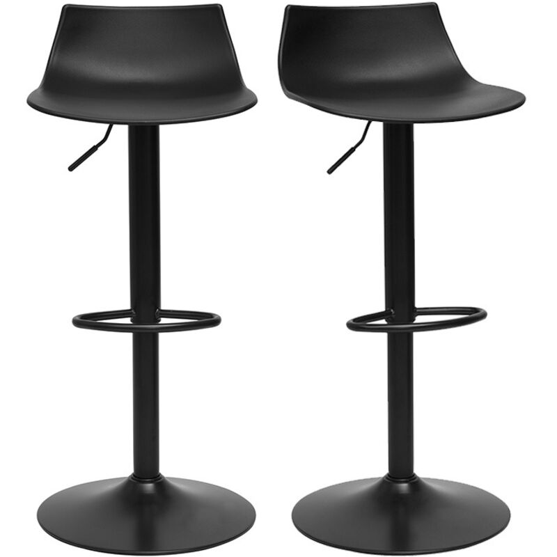 Tabourets de bar réglables design noirs (lot de 2) KELLY