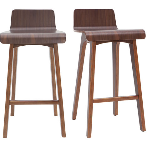 Tabourets de bar scandinaves noyer H65 cm (lot de 2) BALTIK