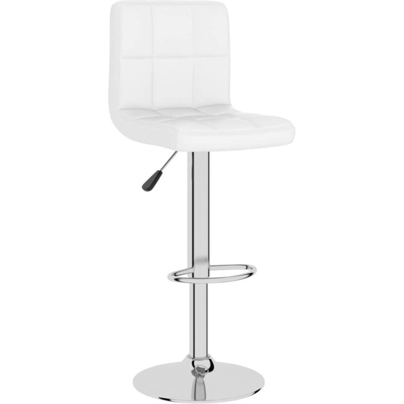 Vidaxl - Tabouret de bar Blanc Similicuir