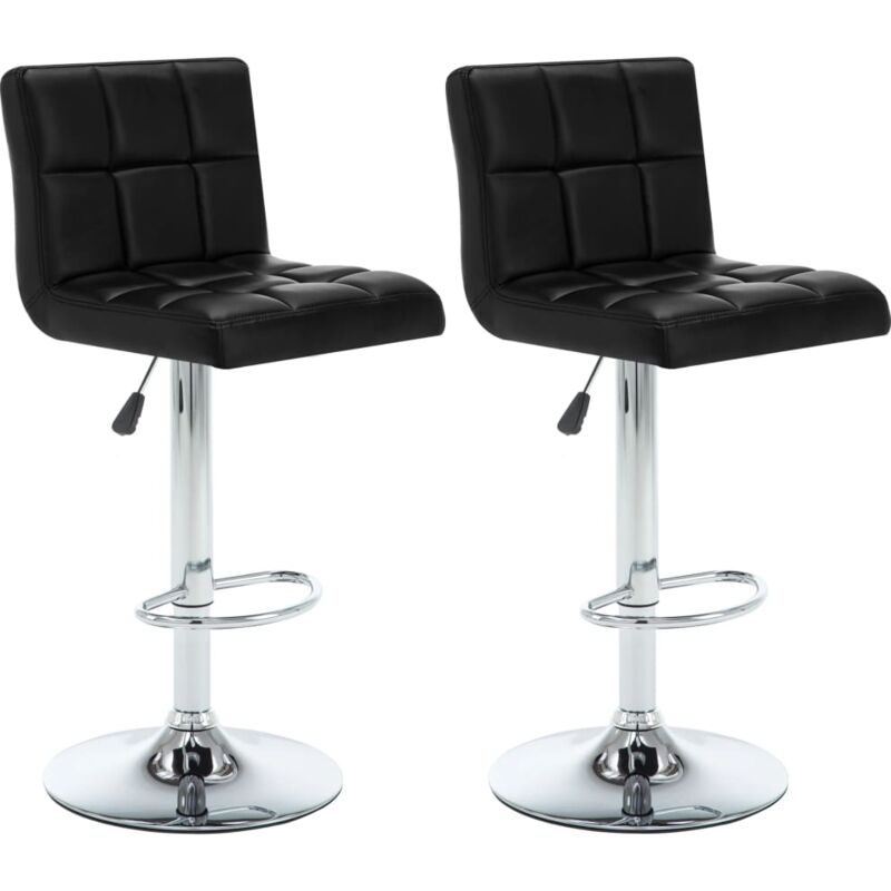 Tabourets de bar Lot de 2 - Tabourets Hauts - Chaises Fauteuil de bar noir similicuir vidaXL