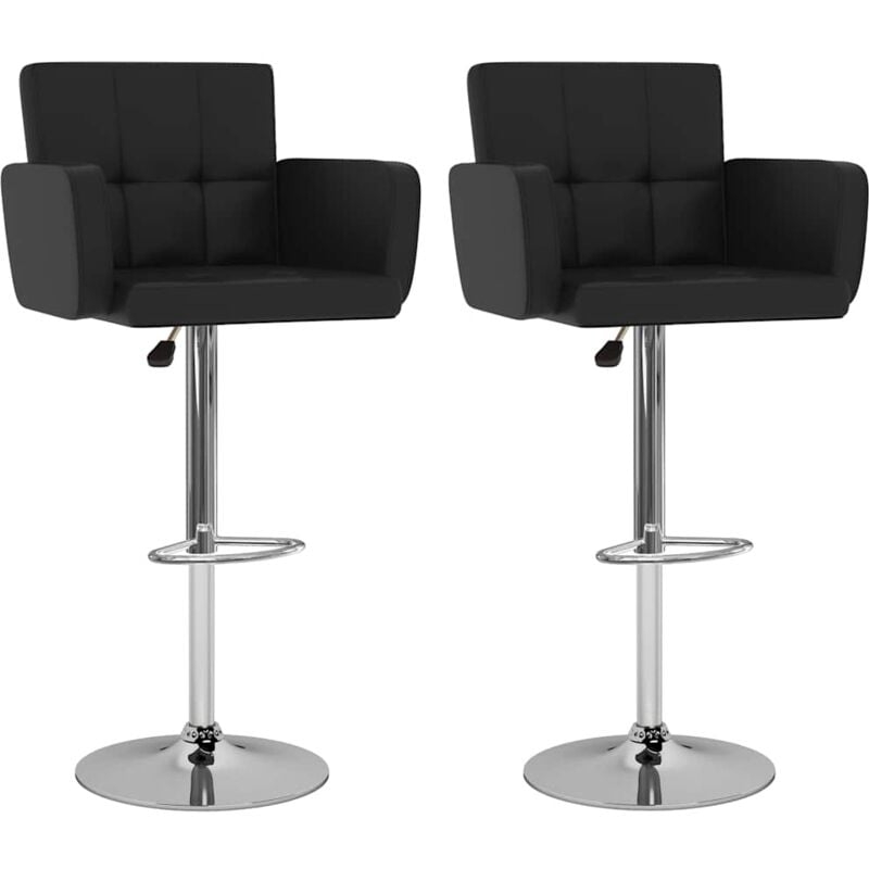 Vidaxl - Tabourets de bar lot de 2 noir similicuir