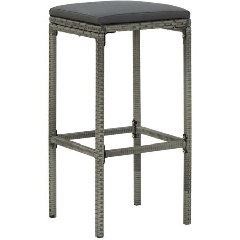 Tabourets de bar,Chaise de bar avec coussins lot de 6 gris résine tressée CFW946977