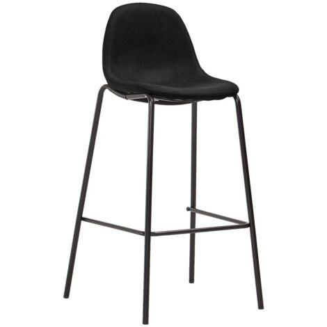 Tabourets de bar，Chaise de bar lot de 4 noir tissu CFW229053