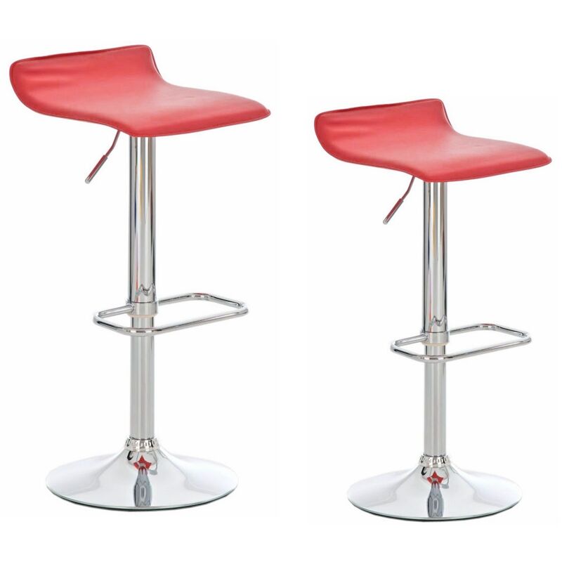 Haloyo - Tabourets de Cuisine en Cuir Synthétique ® lot de 2 avec repose-pieds,Design Moderne et Ergonomique,rouge