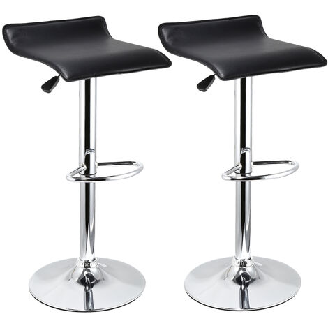 Tabourets de Cuisine en Cuir Synthétique Haloyo® lot de 2 avec repose-pieds,Design Moderne et Ergonomique,noir