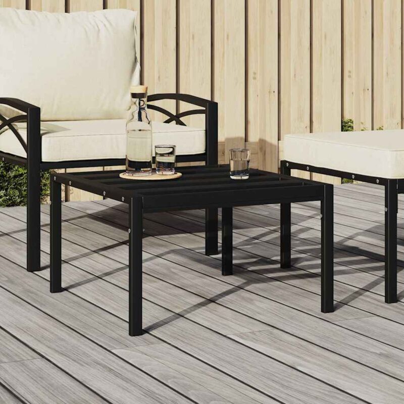 Vidaxl - Table basse de jardin noir 60x60x35 cm acier
