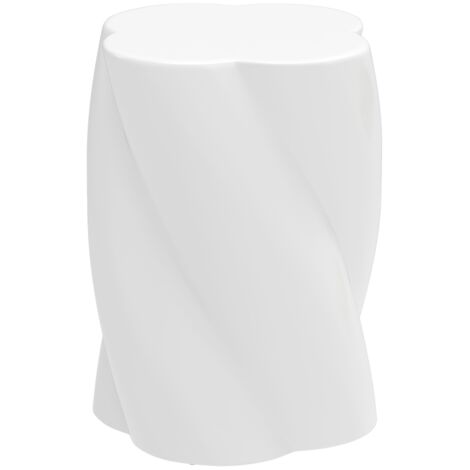 Tabourets de jardin en céramique spirale, blanc, pour extérieur, terrasse et balcon