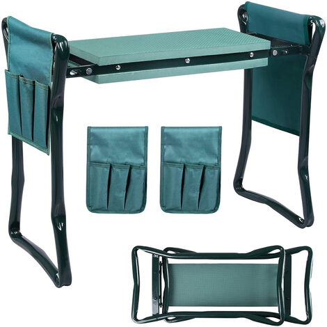 Tabourets de Jardinage Agenouilloir Siège de Jardin Siège de Jardinier Pliable Banc Agenouilloir de Jardin avec Sacs à outils