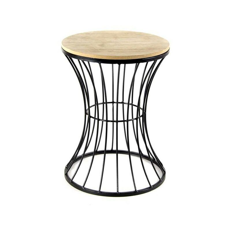 Webmarketpoint - 2x Tabouret style urbain en métal avec assise en bois