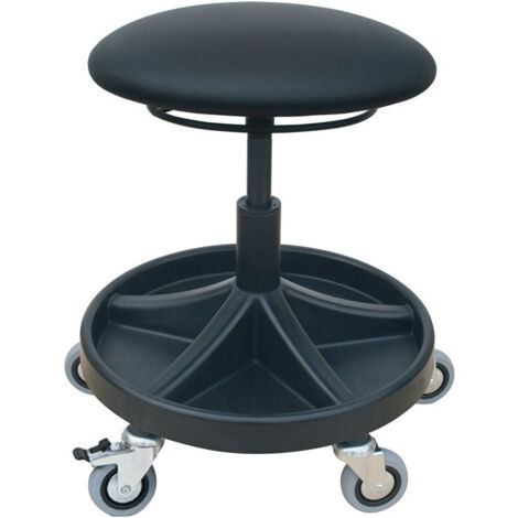 Tabourets pivotants avec roulettes rembourrage en similicuir noir réglage hauteu