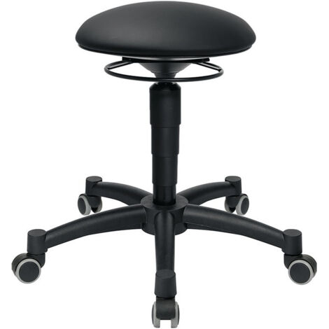 Tabourets pivotants Body Balance avec roulettes rembourrage en similicuir noir r