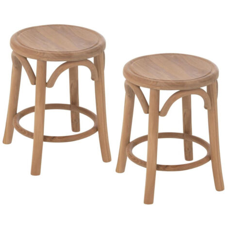 Tabourets rétro en teck naturel (lot de 2) - FRASI