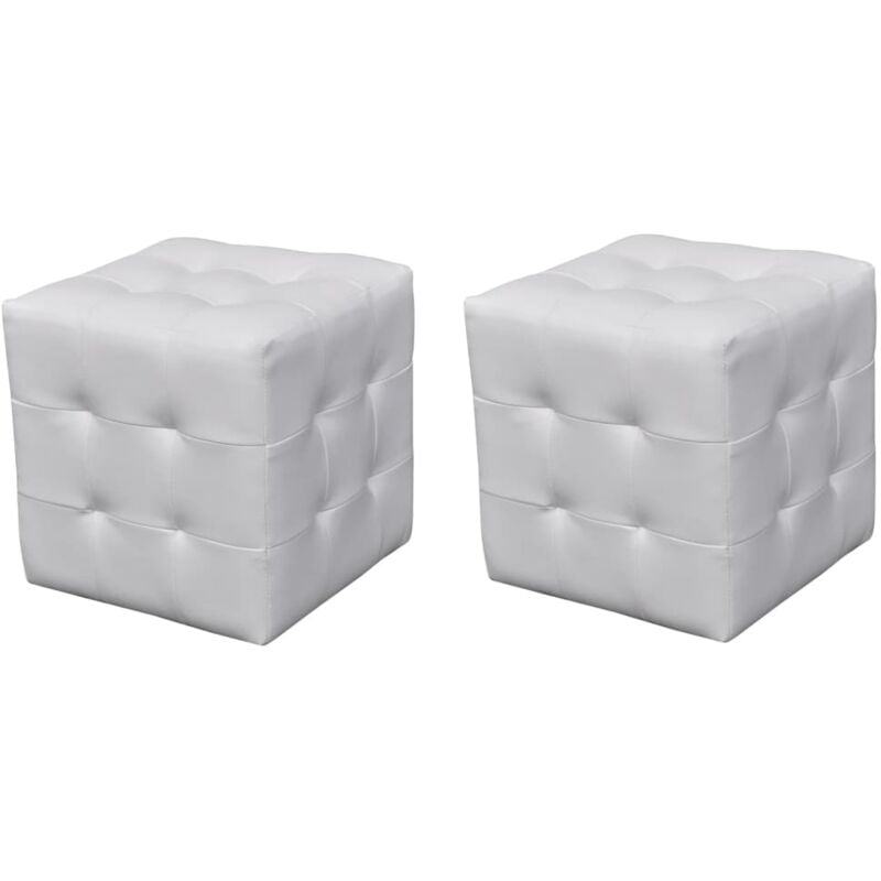 Tabourets,Repose-pied,Pouf cube Blanc CFW69121