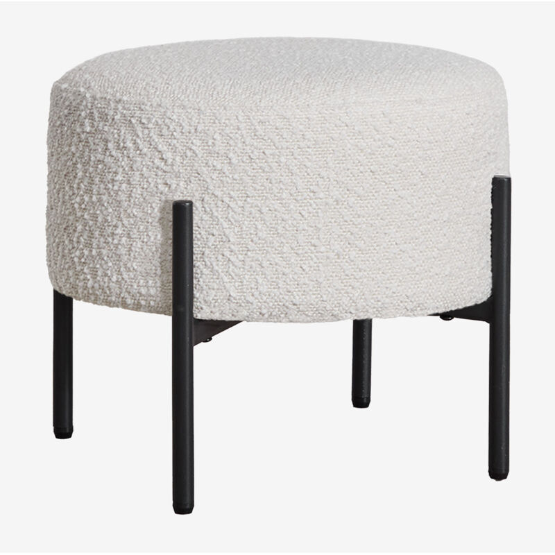 Taburée basse en toile bouclée Anisa SKLUM Noir Mate