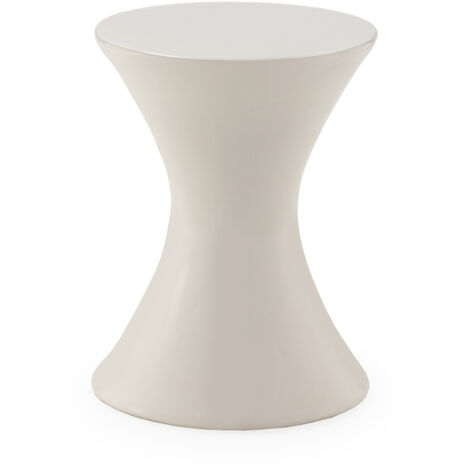 Taburete 33X33X44 Ceramica Esmalte Blanco