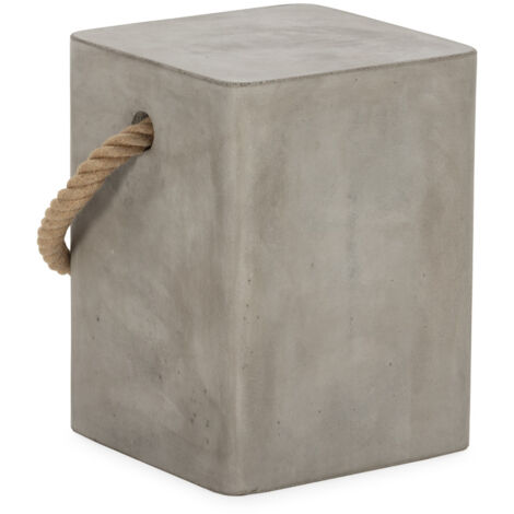 Taburete 35X35X46,5 Con Asa Cuerda Natural/Cemento Natural