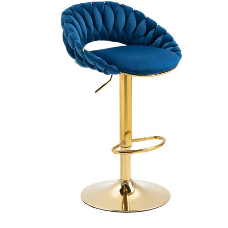 Taburete ajustable, silla de bar, FARVISO, elegante loft azul