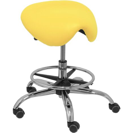 Taburete Alatoz similpiel amarillo