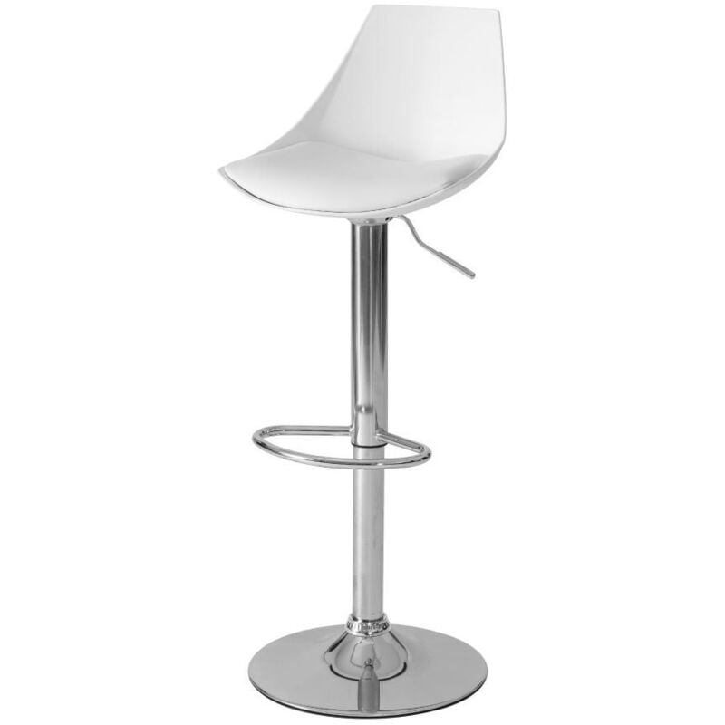

Lolahome - Taburete alto bar nórdico blanco de metal de 104x38x46 cm