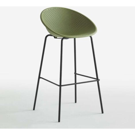 AHD AMAZING HOME DESIGN Taburete alto de diseño moderno para bar restaurante península cocina Flaund - Verde oscuro