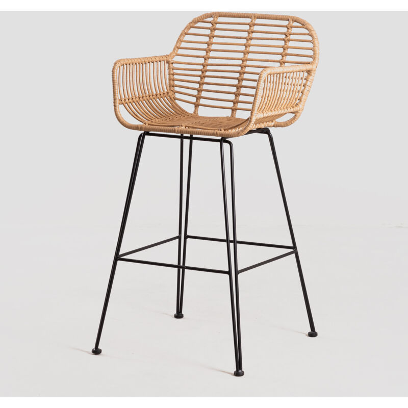 

Taburete Alto de Jardín en Ratán Sintético Eska SKLUM - Negro ↑75 cm