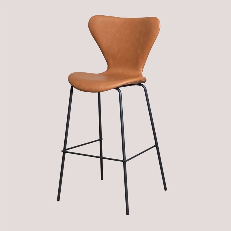 

Taburete Alto en Polipiel Uit SKLUM - ↑76 cm Negro Camel