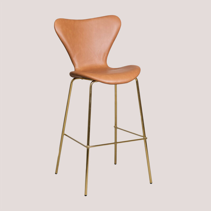 

Taburete Alto en Polipiel Uit SKLUM - ↑76 cm Dorado Camel