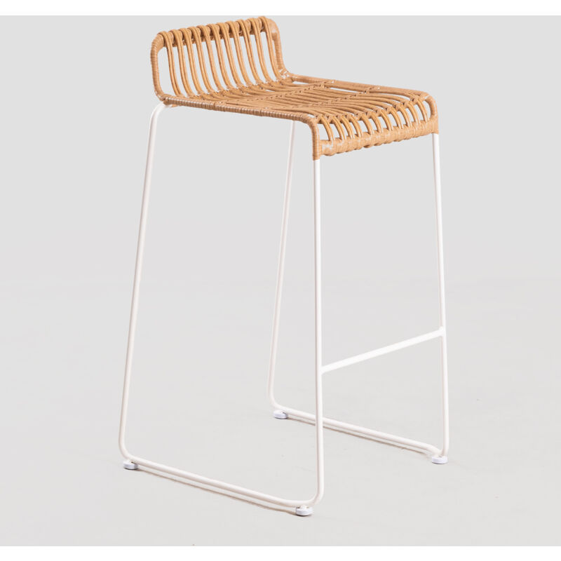 

Taburete Alto en Ratán Sintético Aroa ↑77 cm Blanco - Sklum