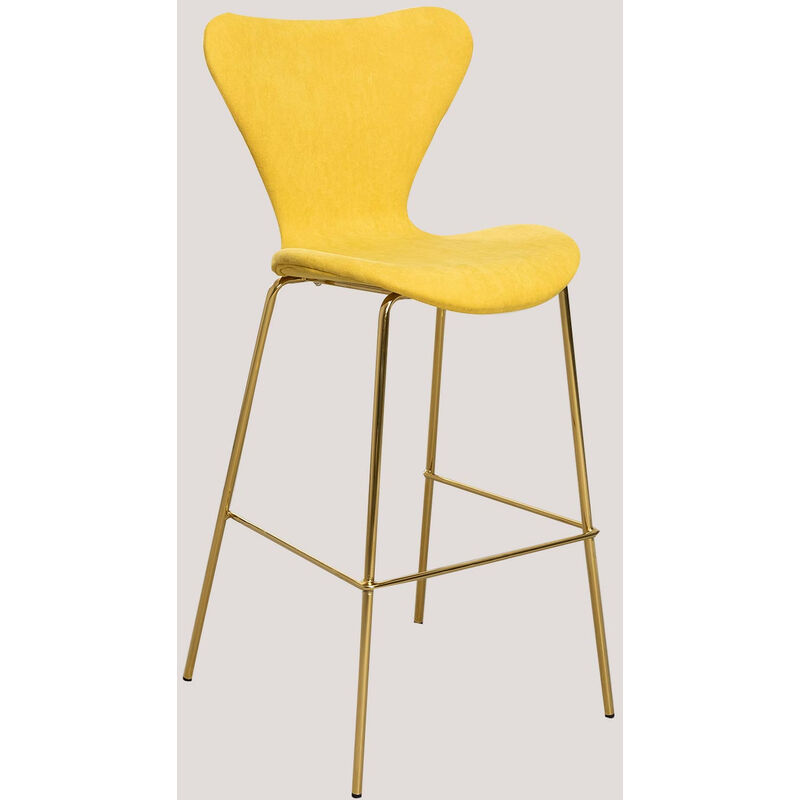 

Taburete Alto en Tela Uit Amarillo Fresia ↑76 cm Dorado - Sklum