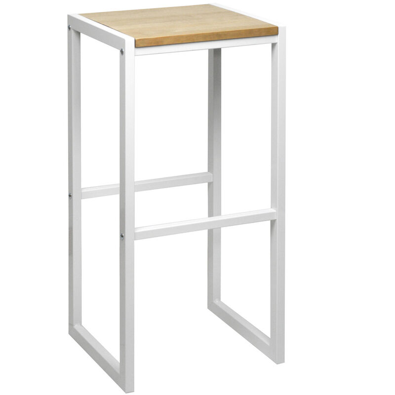 

Pack de 2 taburetes altos iCub 36x32x75cm Natural Blanco estilo nórdico industrial Box Furniture - 36X32X75 cm - Blanco - Natural - 2 - 1.8