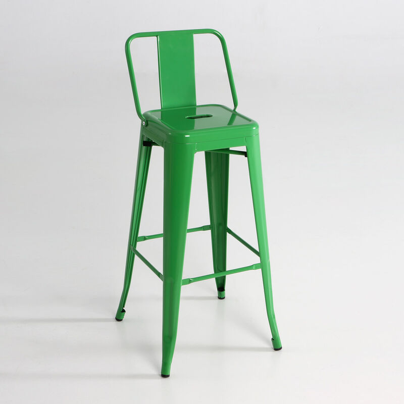 

Taburete alto metal con respaldo color verde