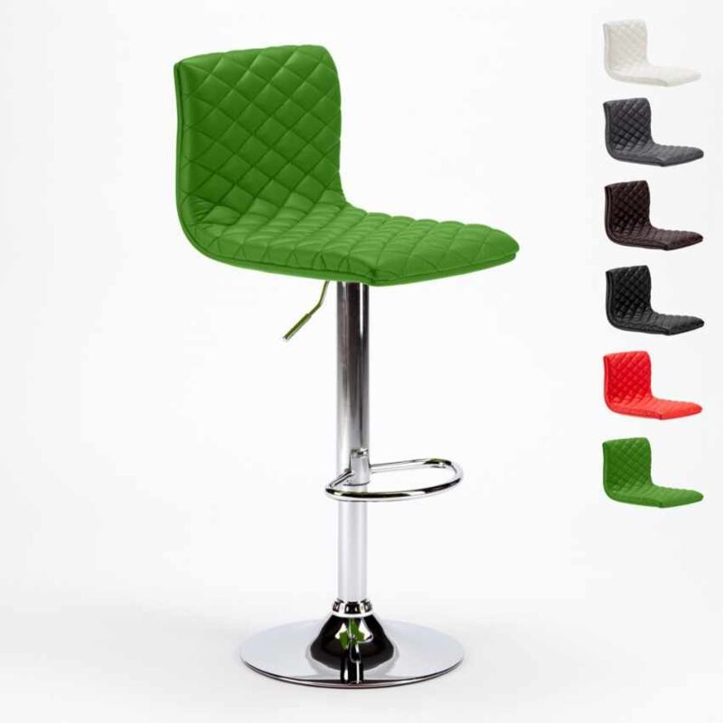 

Superstool - Taburete alto Bar y Cocina Diseño Denver de Cuero Polipiel Acolchado | Verde
