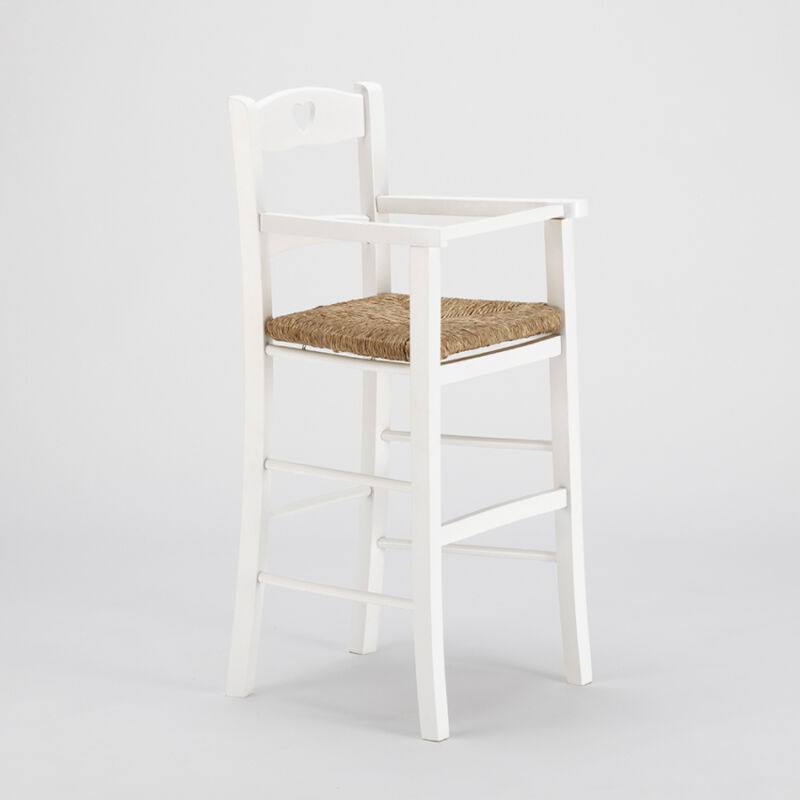 

Taburete alto para niños trona con asiento de paja Baby