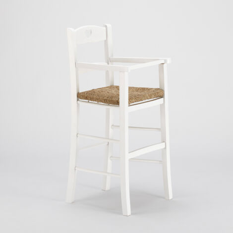 SUPERSTOOL Taburete alto para niños trona con asiento de paja Baby