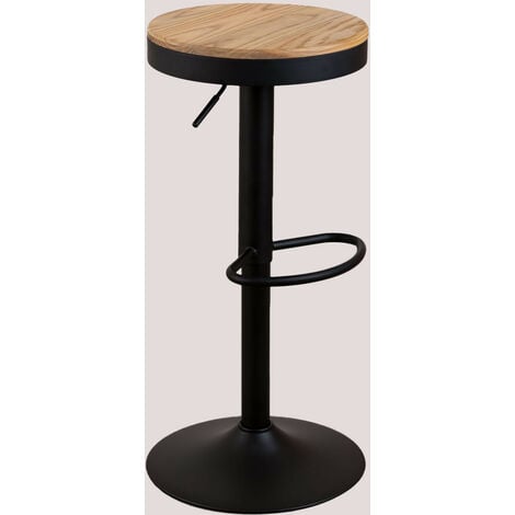 Taburete alto regulable en acero y madera de olmo Bardder SKLUM             