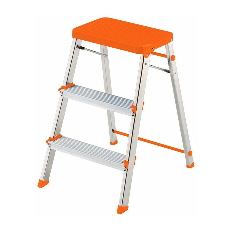 

Taburete de aluminio 3 peldaños Color NARANJA - Rolser