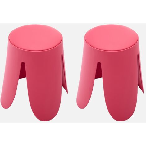 Taburete apilable cuero sintético, set de 2
