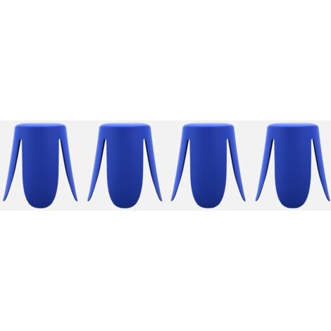 Taburete apilable polipiel, set de 4
