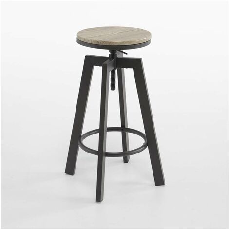 Taburete Atenas acabado metal /madera 63cm(alto) 30cm(ancho) 30cm(largo)