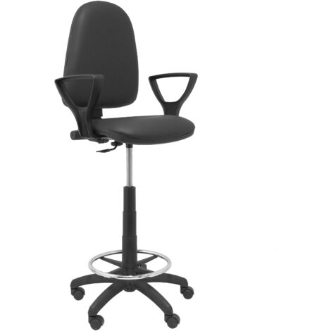 Taburete Aýna similpiel negro con brazos