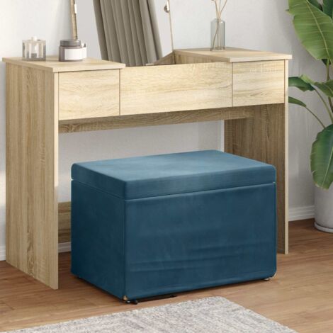 Taburete Azul 61 x 41 x 40 cm Terciopelo y Madera Fabricada