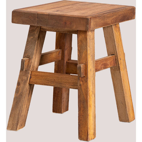 Taburete Bajo en Madera Reciclada Roblie SKLUM             