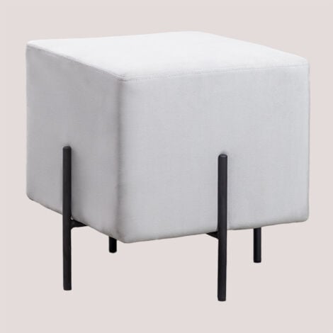 Taburete Bajo en Terciopelo Sam SKLUM Gris Claro