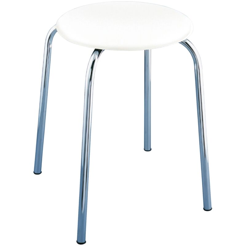 

Taburete baño Livorno blanco asiento sintético