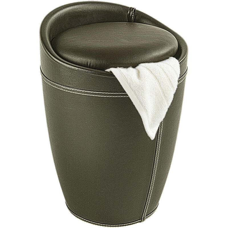

WENKO Taburete para el baño en apariencia de cuero Candy, marrón 20 L