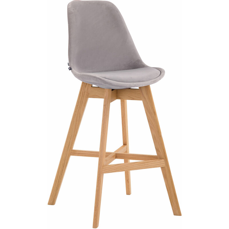 

CLP - Taburete Cannes en Terciopelo Gris Natural