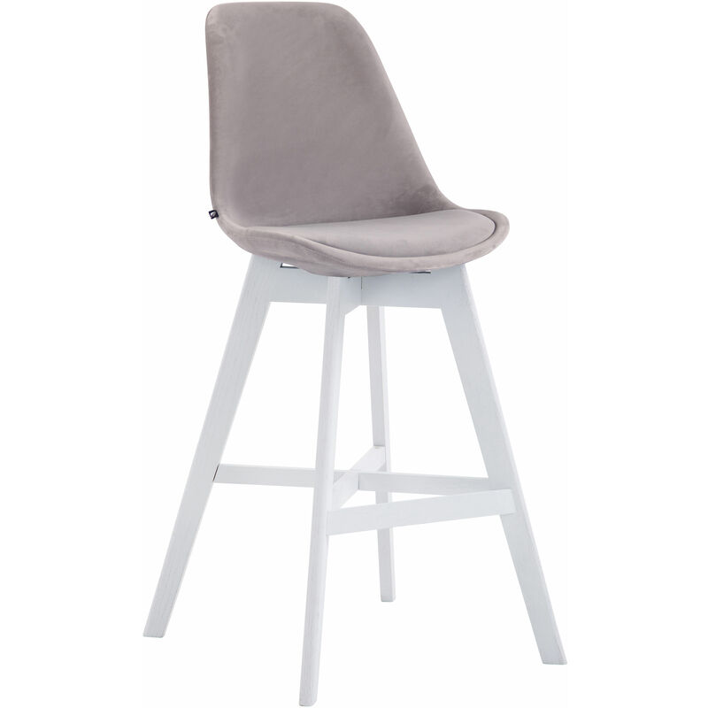 

CLP - Taburete Cannes en Terciopelo Gris Blanco
