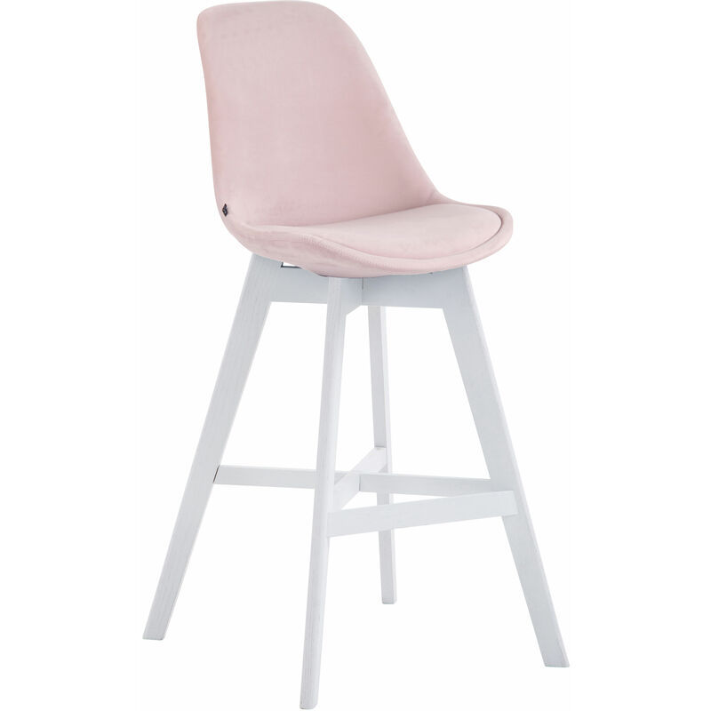 

CLP - Taburete Cannes en Terciopelo Rosado Blanco