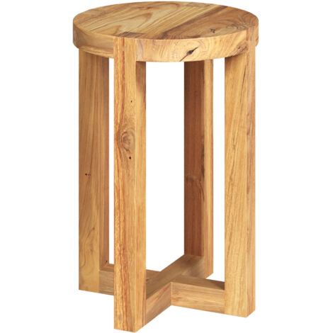 Taburete circular de teca reciclada, 45,5 cm - Noé