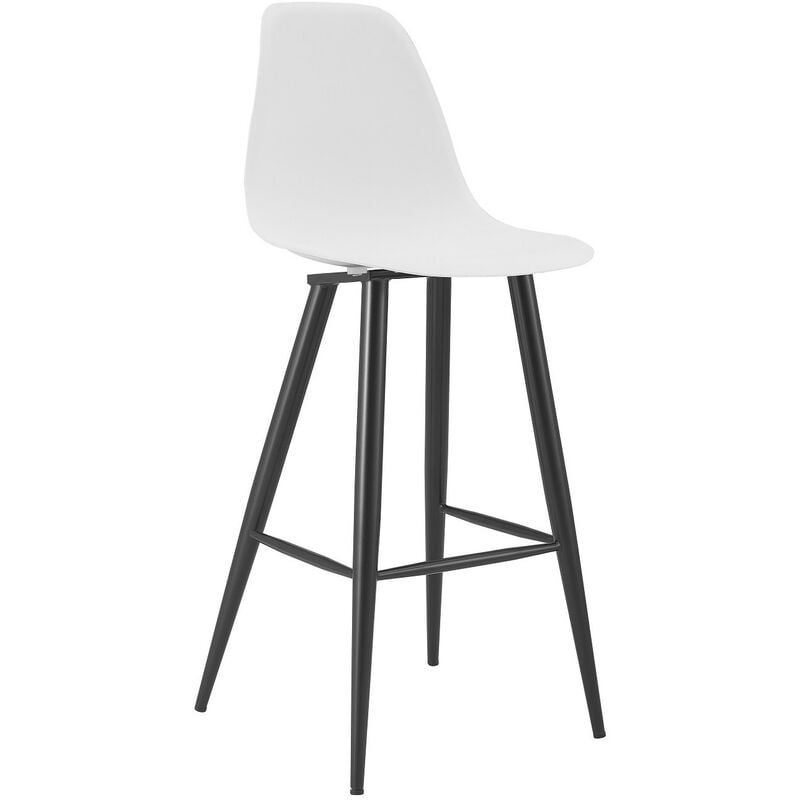 

Taburete CLUNY, metal epoxi negro, polipropileno blanco